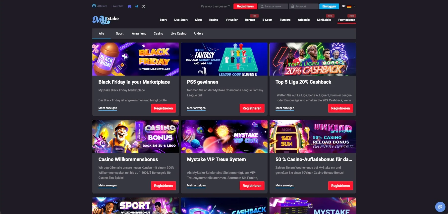 Mystake Casino Aktionen